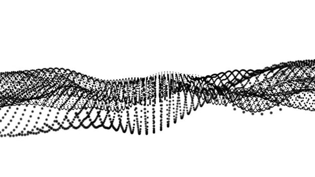 White abstract background and black dot animation. Futuristic, Modern, Digital, Abstract and technology dots wave background. digital dot wave animation.