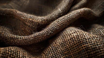 Fototapeta premium Dark brown fabric texture material fabric background