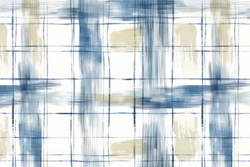 Hand-drawn checkered background. Watercolor seamless texture. Blue and white geometric pattern. Beautiful simple AI generated image in 4K, unique.