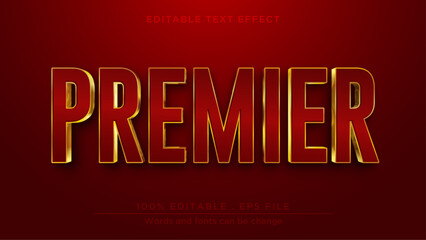 Premier editable text effect. Golden red text mockup
