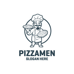 Pizza men logo vector illustration