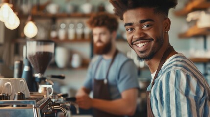 Smiling Barista at the Cafe