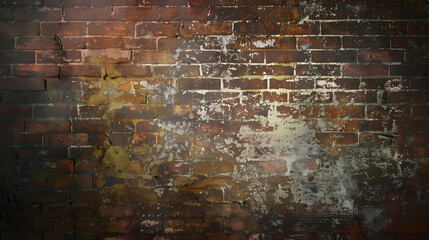 Old painted brickwall grungy background or texture : Generative AI