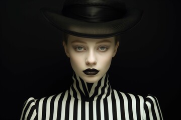 a capturing the enigmatic presence of a Victorian-inspired woman, her attire a fusion of classic elegance and modernity