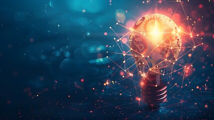 A light bulb with a glowing globe inside of it