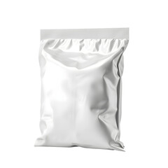 White plastic bag mockup for product isolated on transparent background. 3d blank white plastic bag for packaging design