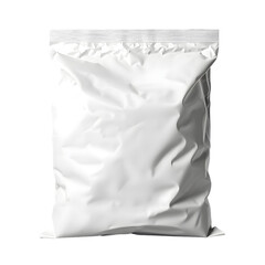 Obraz premium White plastic bag mockup for product isolated on transparent background. 3d blank white plastic bag for packaging design