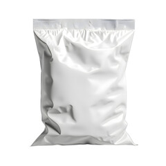 White plastic bag mockup for product isolated on transparent background. 3d blank white plastic bag for packaging design