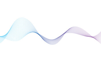 Abstract colourful smooth wave on a white background. Dynamic sound wave on white background. Modern colorful wavy lines pattern design element. Wave line
