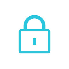 Simple security lock. Isolated on white background. From blue icon set