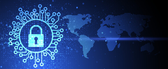 Cyber security and information or network protection. Future cyber technology web services for business and internet project. Vector art