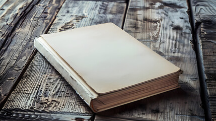 Obraz premium Note book on a wooden background Copy space : Generative AI