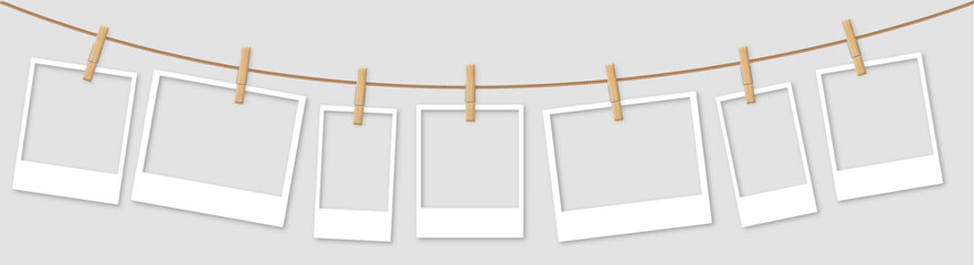 polaroids in a string with large bottom border