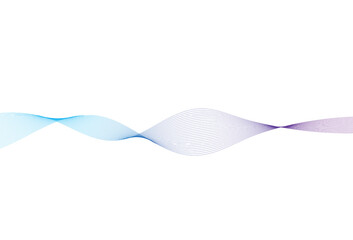 Abstract colourful smooth wave on a white background. Dynamic sound wave on white background. Modern colorful wavy lines pattern design element. Wave line