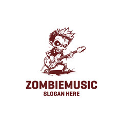 Zombie music logo vector illustration