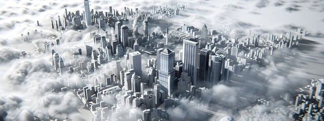 Fototapeta premium Air Pollution Frequency Distribution Visualization in a Modern City