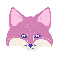 Head of cute fox vector cartoon illustration