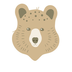 Head of cute bear vector cartoon illustration