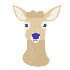 Head of cute deer vector cartoon illustration