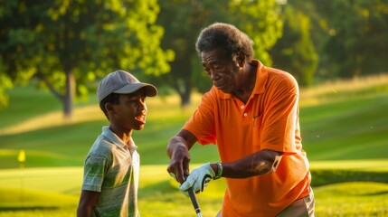 A Golf Lesson at Sunset