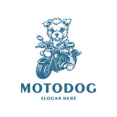 Dog rider logo vector illustration