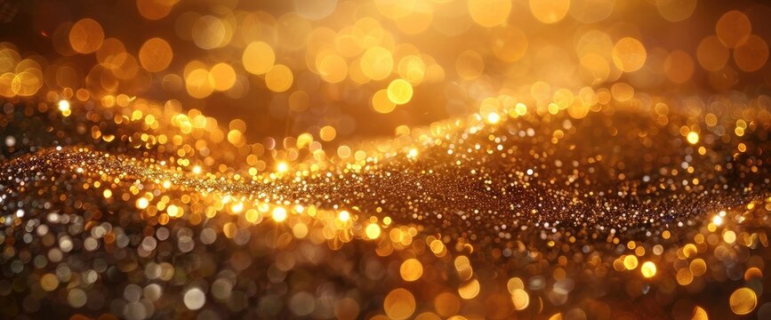 Fancy Gold Glitter 50Th Birthday Or Wedding Anniversary Golden Confetti Background, Birthday Background