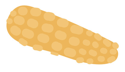 Yellow corn in flat design. Natural sweet corncob, organic vegetable. Vector illustration isolated.