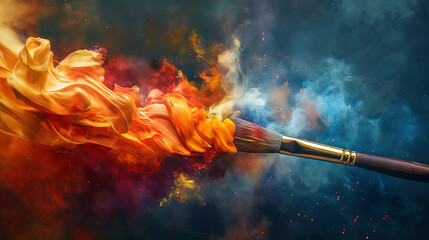 Brushstroke of Fire: A Burst of Artistic Energy