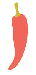 Red hot pepper in flat design. Mexican chili or cayenne vegetable ingredient. Vector illustration isolated.
