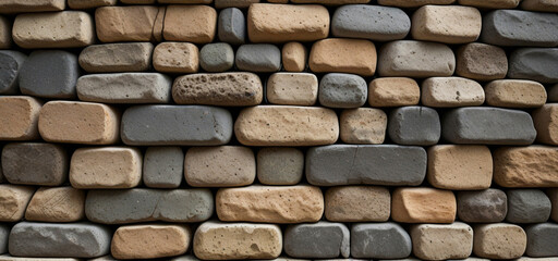 Cobblestone stacked wall background, Stone wall texture