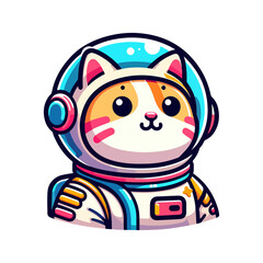 cute icon character cat astronaut