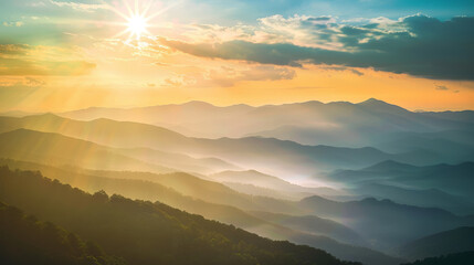 Fototapeta premium sunrise in the mountains
