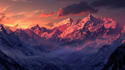 Obraz premium sunrise in the mountains