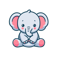 Fototapeta premium cute icon character elephant