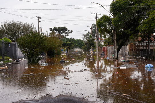 Historic flood in southern Brazil. Porto Alegre, Rio Grande do Sul, May 2024.