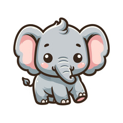 Obraz premium cute icon character elephant