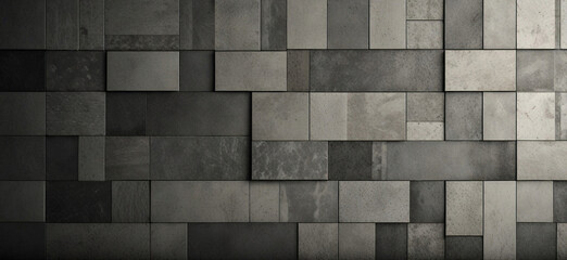 Gray and white geometric mosaic tiles background