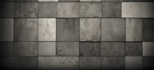 Gray and white geometric mosaic tiles background