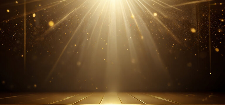 Luxury gold award night background, gold lines decoration and lights