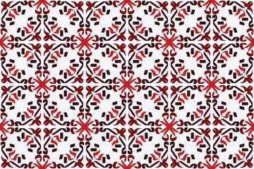 vintage seamless pattern with red and white color
