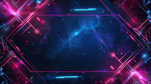 Gaming technology background. Gamer in futuristic. E-sports competition. Abstract geometric background hud display innovation 