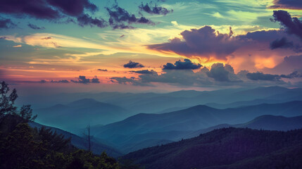 sunset in the mountains