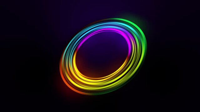 Abstract glowing sphere, energy ball shines brightly with rays of light, magic waves from particles and dots, atomic science abstract background, seamless loop 4K.