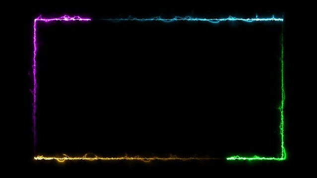 4k Abstract seamless looped background rectangular ultraviolet glowing neon text box, popular animation for logo or text design, led screens projection