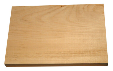 3d new linden wood board (Linden wood is soft and easy to work with, especially suitable for woodcarving and carving). On isolated transparent background.