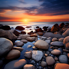 the rocks and stones hd wallpaper ,a beautiful landscape hd, hyper realistic wallpaper, landscape photo hd wallpaper,generate ai