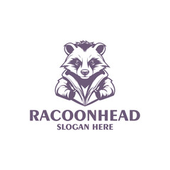 Raccoon head logo vector illustration