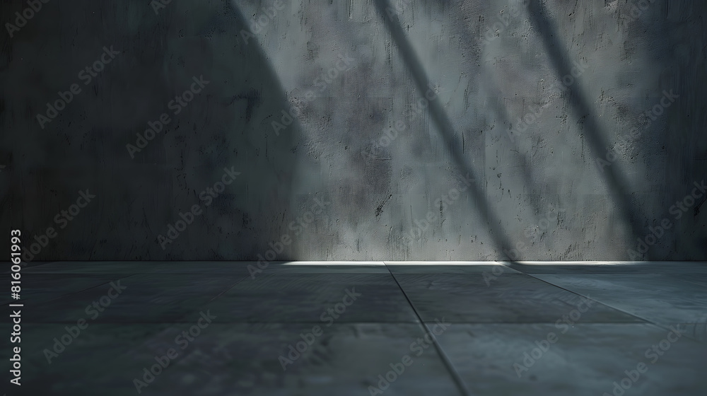 Fototapete dark concrete wall and floor background three dimensional room for mock up or product display : gene