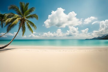 Beautiful empty tropical beach and sea landscape background	