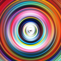 Colorful radial motion effect. Abstract rounded background. Color curves and sphere. Multi color gradient rings and circles wallpaper. Colored texture backdrop and banner.